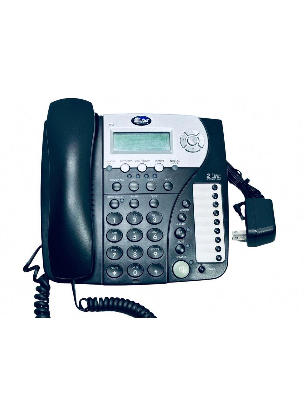 AT&T 992 2-Line Corded Speakerphone Desk Phone
